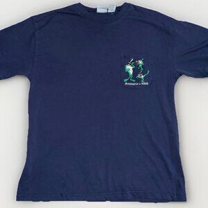 Michigan J Frog WB 1995 Blue Pocket Embroidered T Shirt Acme Clothing Size Large